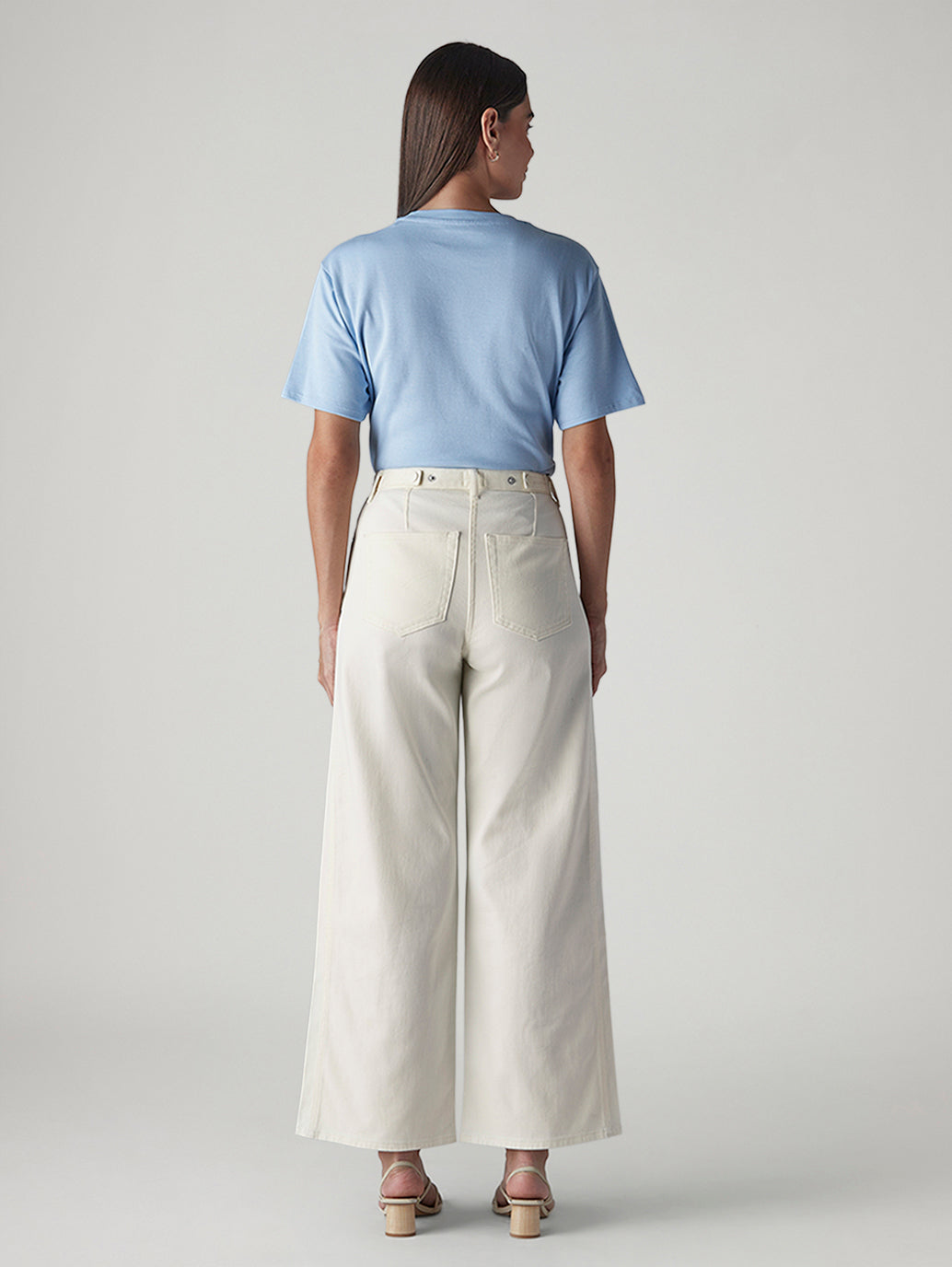 Women's Off White Wide Leg Fit High Rise Cinch Trouser - 4bf42850-c9d5-420e-9ef3-f6910956de35 View