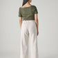 Women's Off White Wide Leg Fit High Rise Cinch Cargos - back View