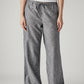 Women's Black XL Straight Loose Fit Mid Rise Trousers - Front View