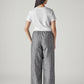 Women's Black XL Straight Loose Fit Mid Rise Trousers - Back View