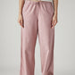 Women's Pink XL Straight Loose Fit Mid Rise Trousers - Front View