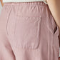 Women's Pink XL Straight Loose Fit Mid Rise Trousers - Detail View