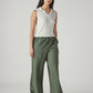 Women's Olive XL Straight Loose Fit Mid Rise Trousers - Styleshot View
