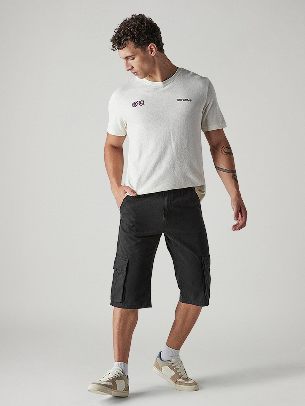 Men's 541 Black Tapered Fit Mid Rise Shorts