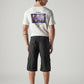 Men's 541 Black Tapered Fit Mid Rise Shorts - Back View
