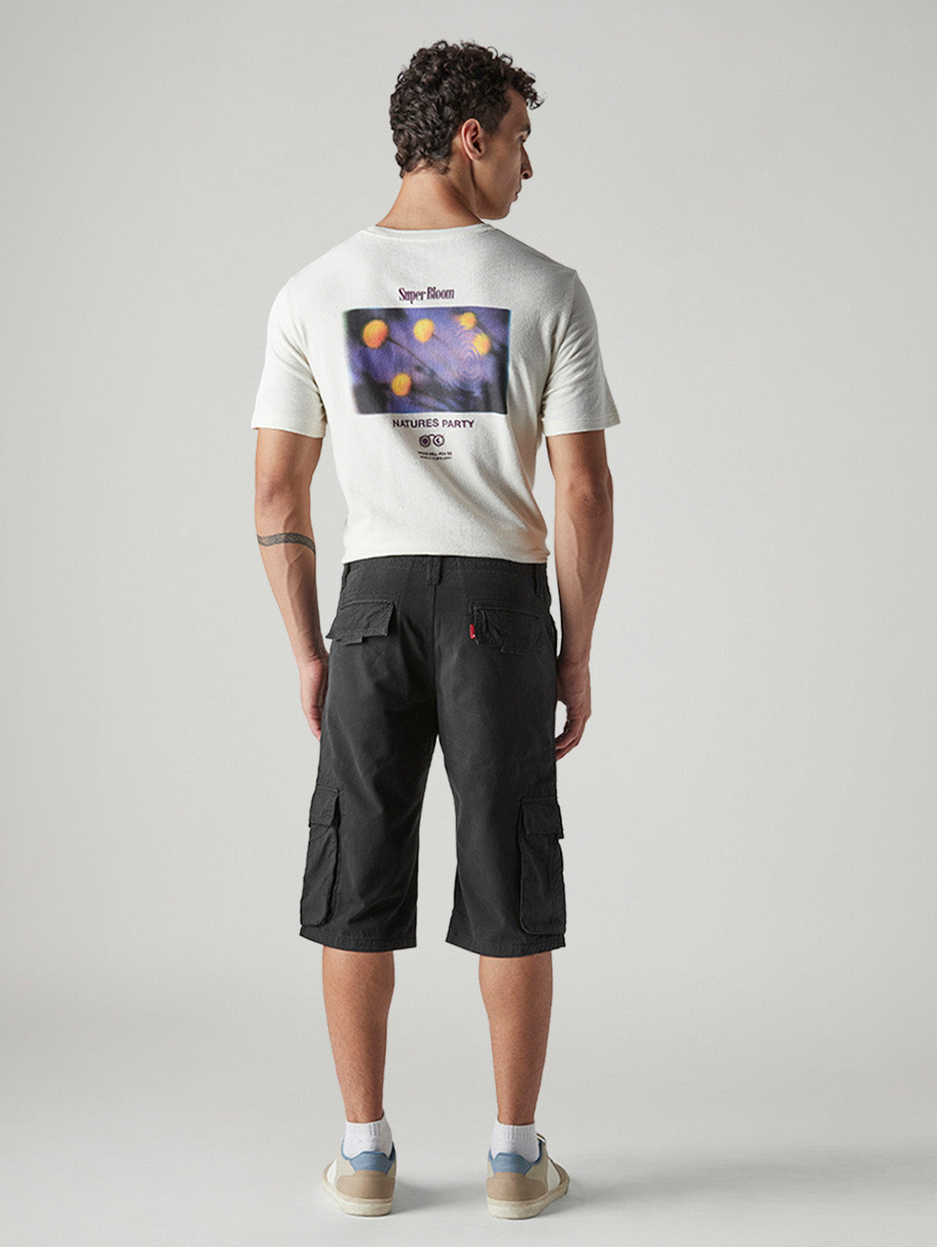 Men's 541 Black Tapered Fit Mid Rise Shorts - Back View