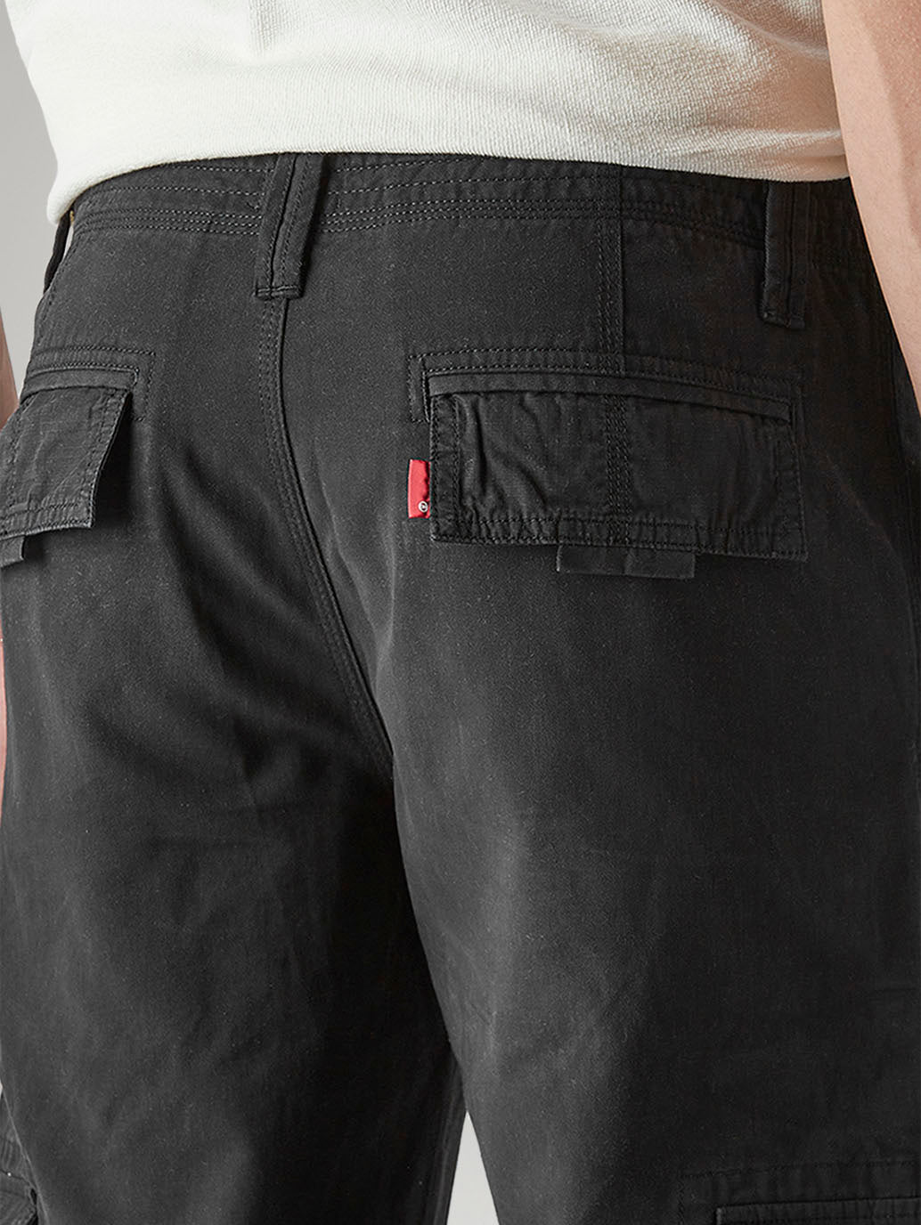 Men's 541 Black Tapered Fit Mid Rise Shorts - Detail View