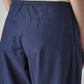 Women's Dark Blue Baggy Dad Barrel Fit Mid Rise linen Cargos - Detail View
