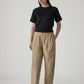 Women's Baggy Dad Barrel Fit Mid Rise Linen Trousers - 20 View