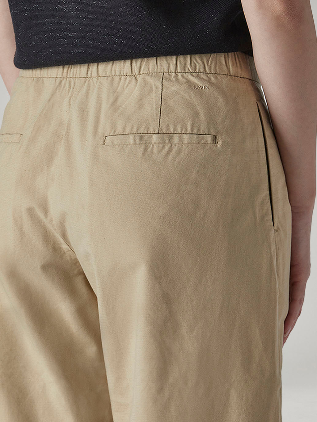 Women's Baggy Dad Barrel Fit Mid Rise Linen Trousers - 20 View
