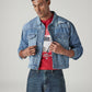 Men's Solid Regular Fit Denim Trucker Jacket - Styleshot View