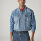 Men's Solid Regular Fit Denim Trucker Jacket - Front View