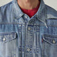 Men's Solid Regular Fit Denim Trucker Jacket - Detail View