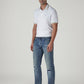 Men's 505 Blue Straight Fit Mid Rise Jeans - Side View