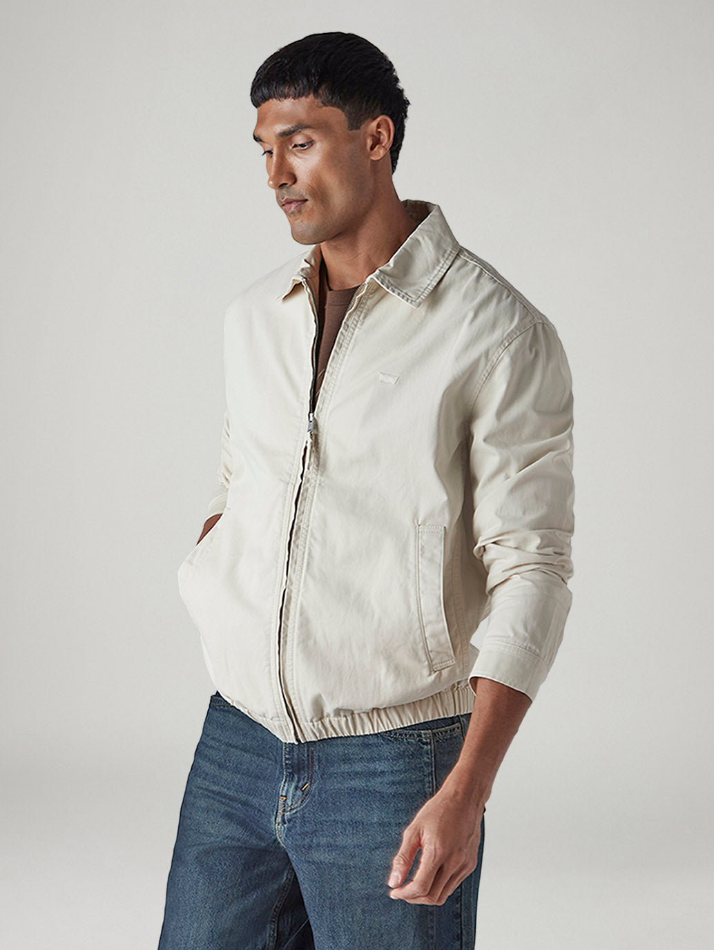Men's Solid Regular Fit Jacket - Side View