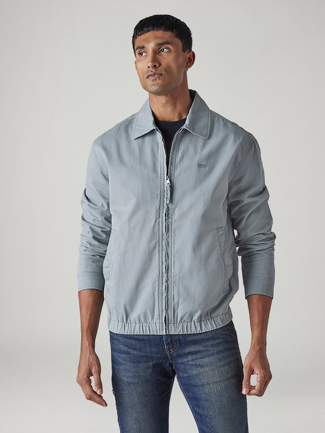 Men's Solid Regular Fit Jacket - Front View