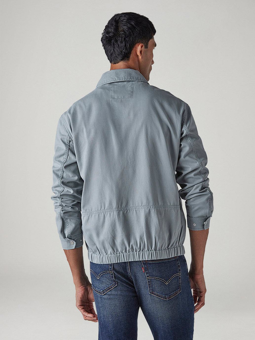 Men's Solid Regular Fit Jacket - Back View