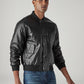 Men's Solid Regular Fit Bomber Jacket - Side View
