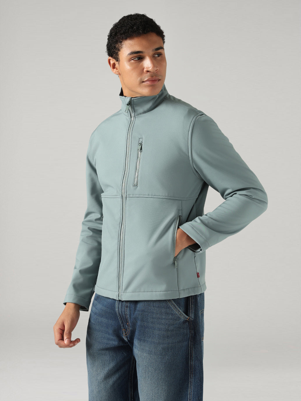 Men's Solid Regular Fit Jacket - SIde View