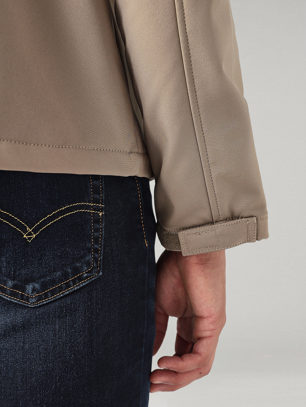 Men's Solid Regular Fit Jacket - Detail View