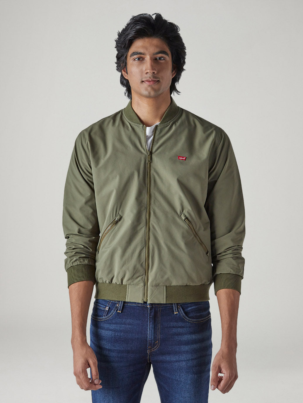Men's Solid Regular Fit Jacket - Front View
