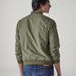 Men's Solid Regular Fit Jacket - Back View