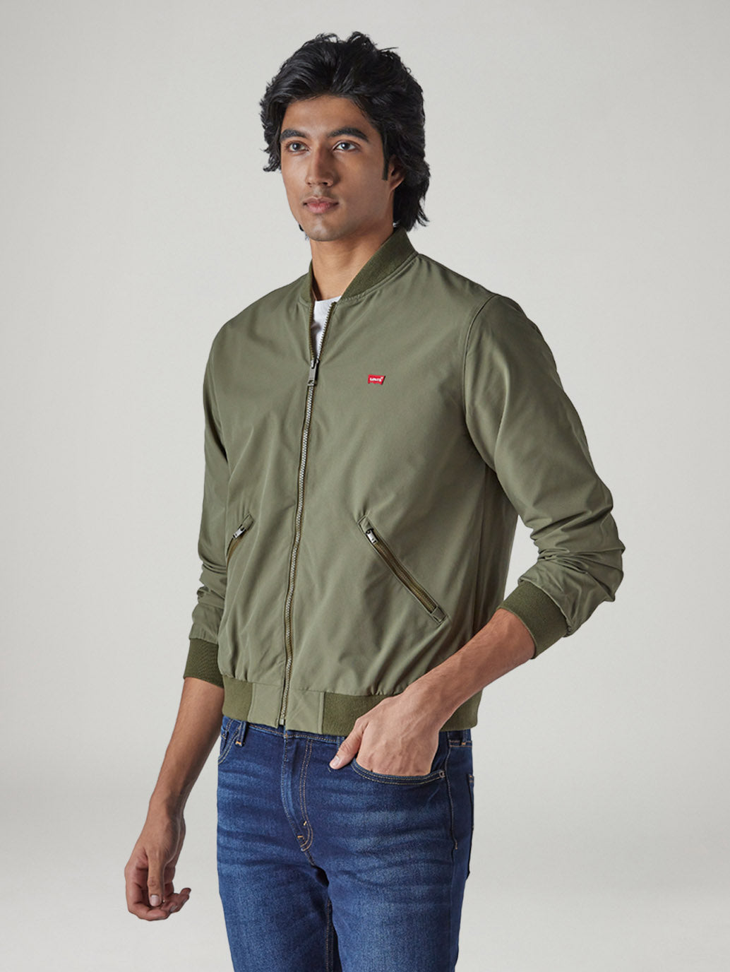 Men's Solid Regular Fit Jacket - Side View