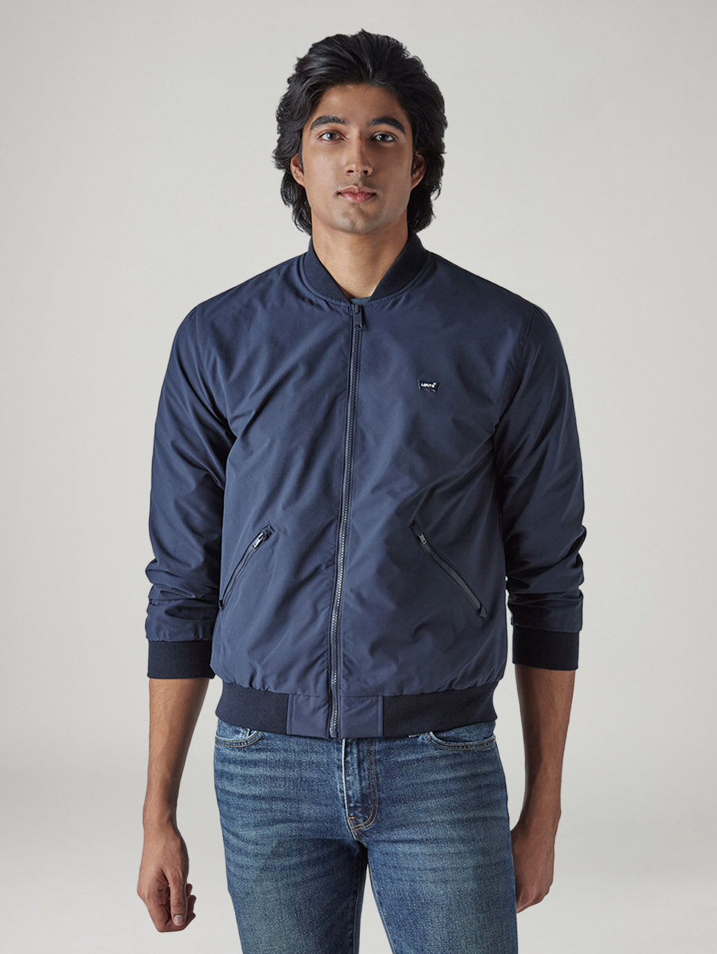 Men's Solid Regular Fit Jacket - Front View