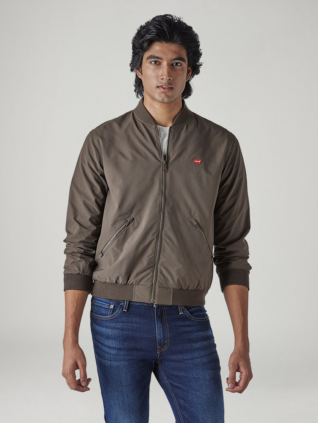 Men's Solid Regular Fit Jacket - Front View