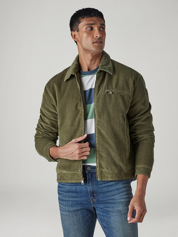 Men's Solid Regular Fit Corduroy Jacket