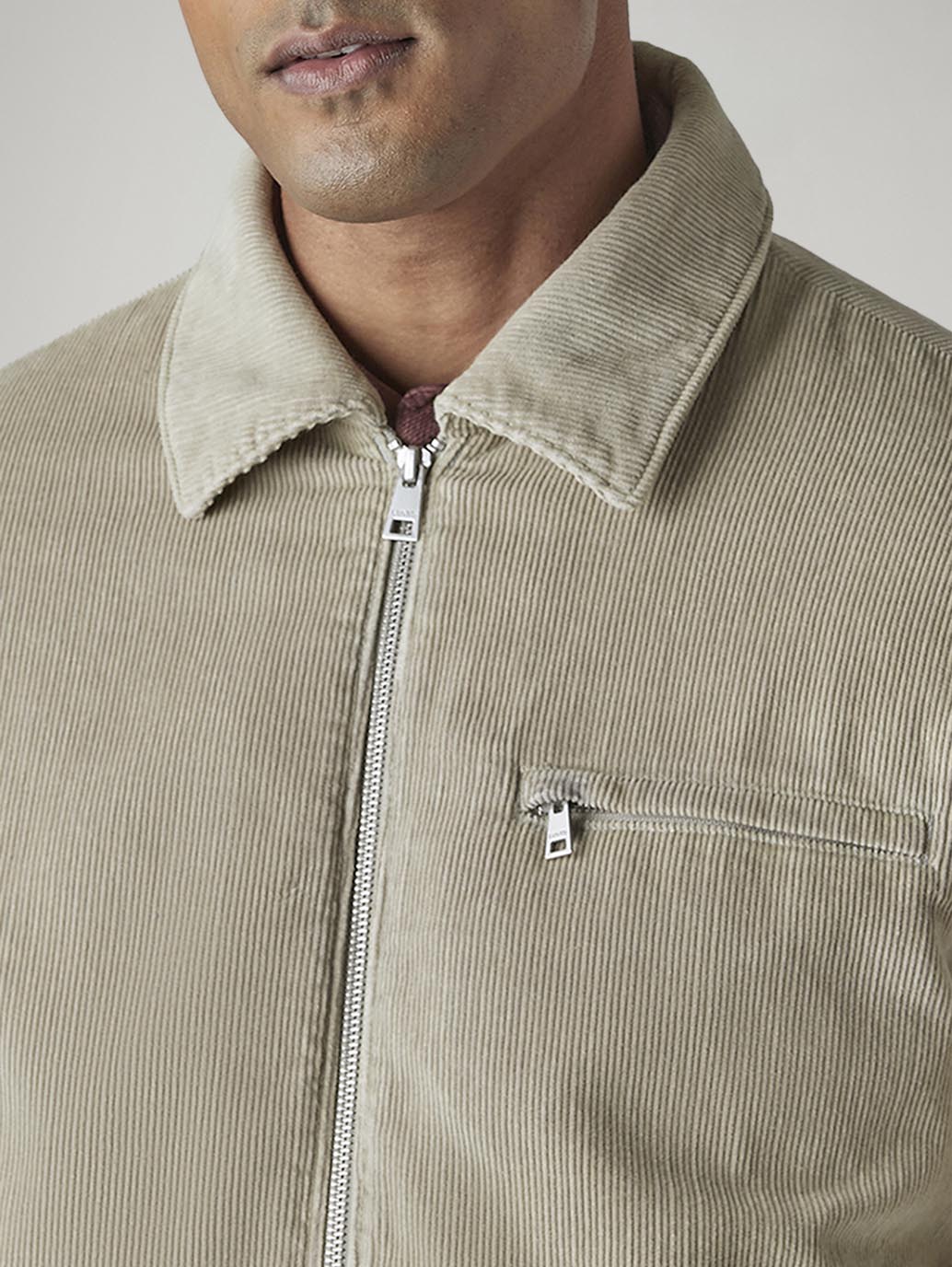 Men's Solid Regular Washed Corduroy Jacket - 20 View