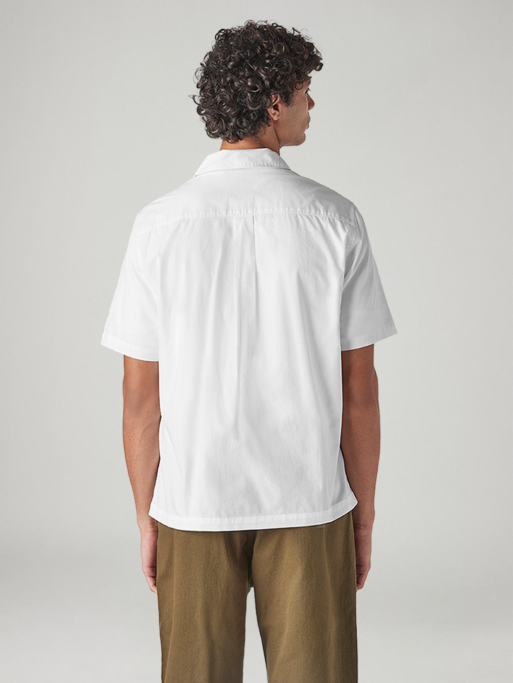 Men's Solid Loose Fit Poplin Shirt - Back View