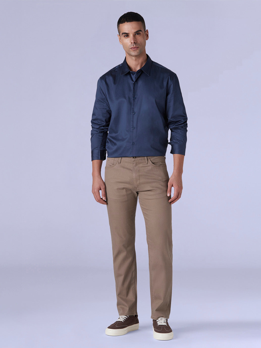 Men's Redloop 513 Light Brown Slim Straight Fit Mid Rise Chinos - 21d81646-aa53-4bd1-9856-307c3e25a1e6 View