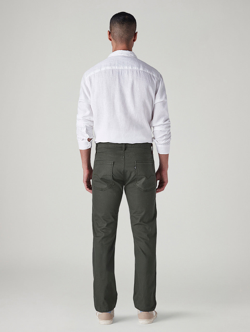 Men's 513 Olive Slim Straight Fit Mid Rise Chinos - Back View