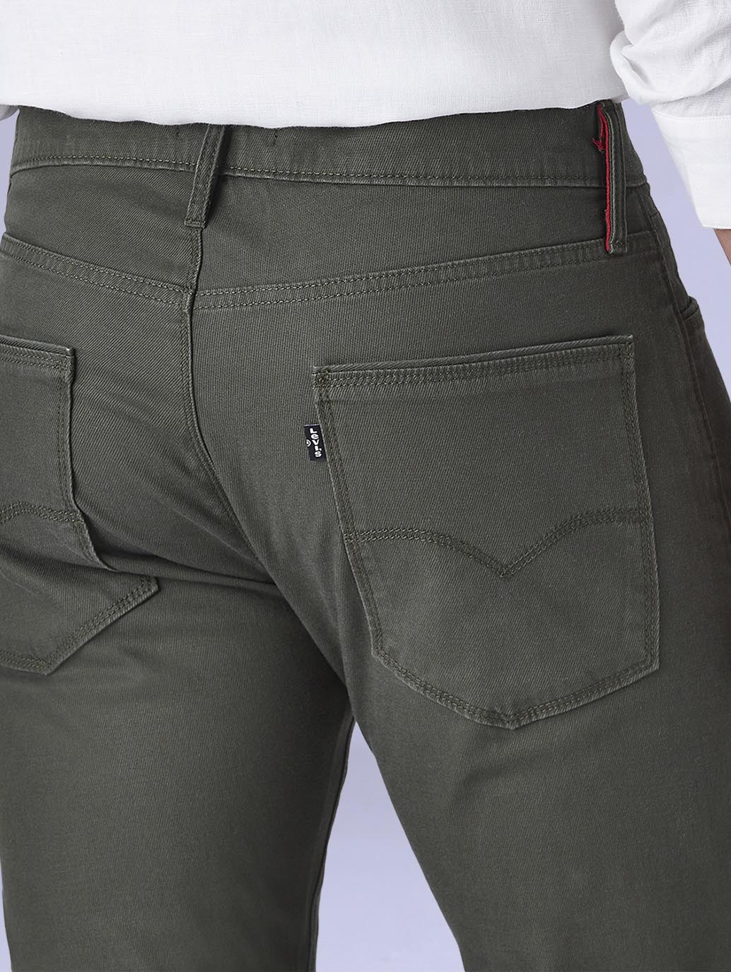 Men's 513 Redloop Olive Slim Straight Fit Mid Rise Chinos - Detail View