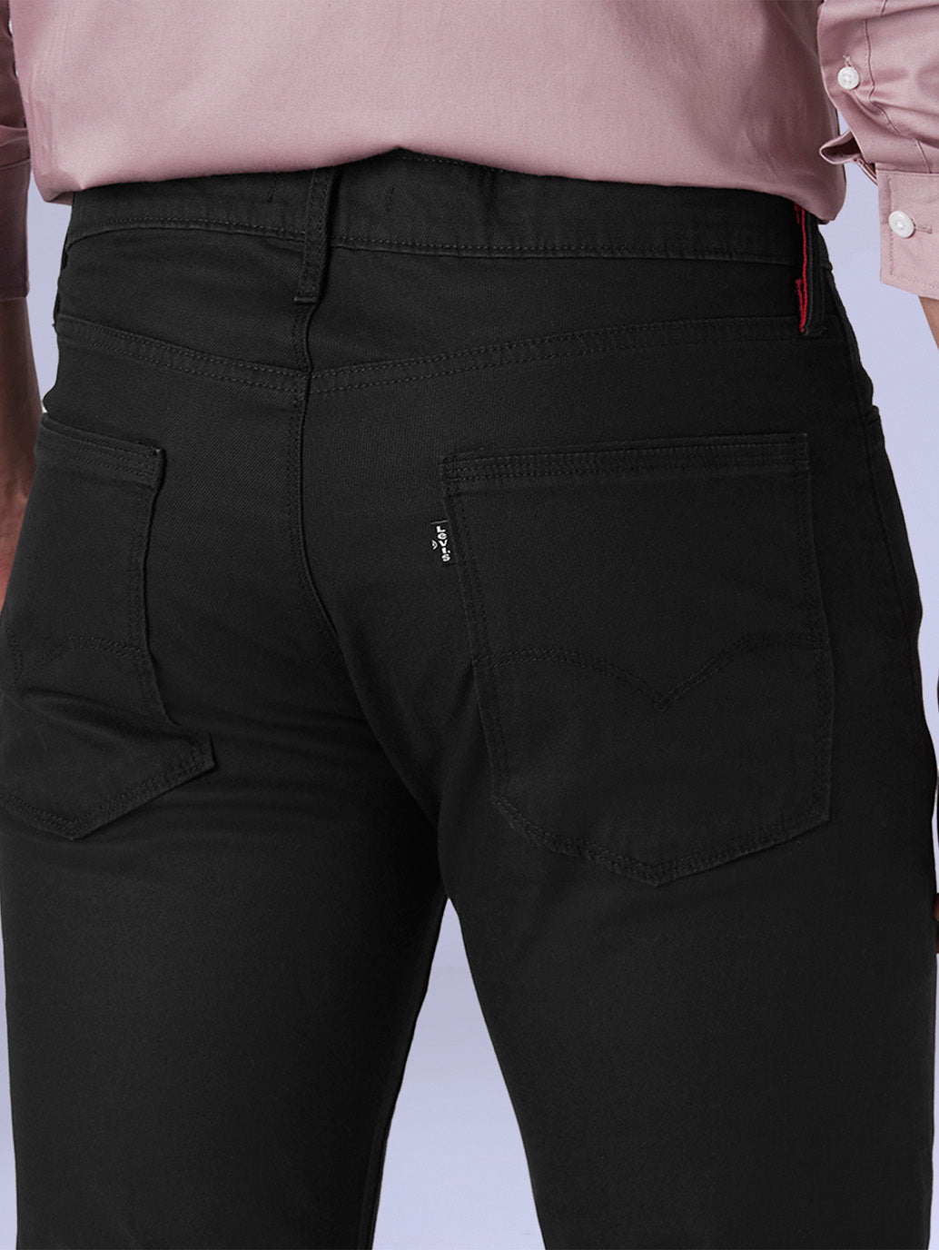 Men's 513 Redloop Black Slim Straight Fit Mid Rise Chinos - Detail View