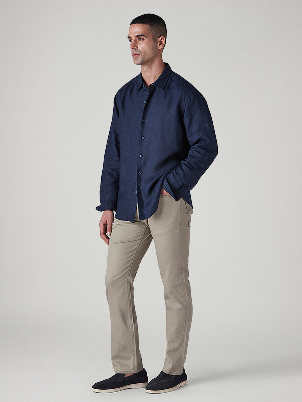 Men's 513 Taupe Slim Straight Fit Mid Rise Chinos - Styleshot View