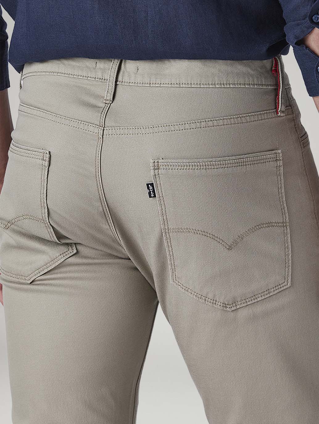 Men's 513 Taupe Slim Straight Fit Mid Rise Chinos - Detail View