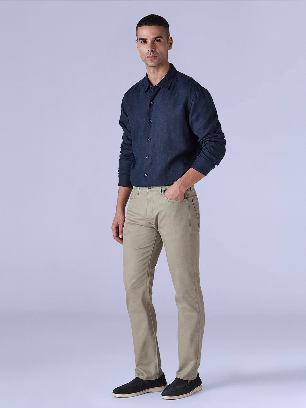 Men's 513 Redloop Taupe Slim Straight Fit Mid Rise Chinos - Side View