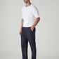 Men's Navy Authentic Relaxed Fit Mid Rise Linen Chinos - Side View