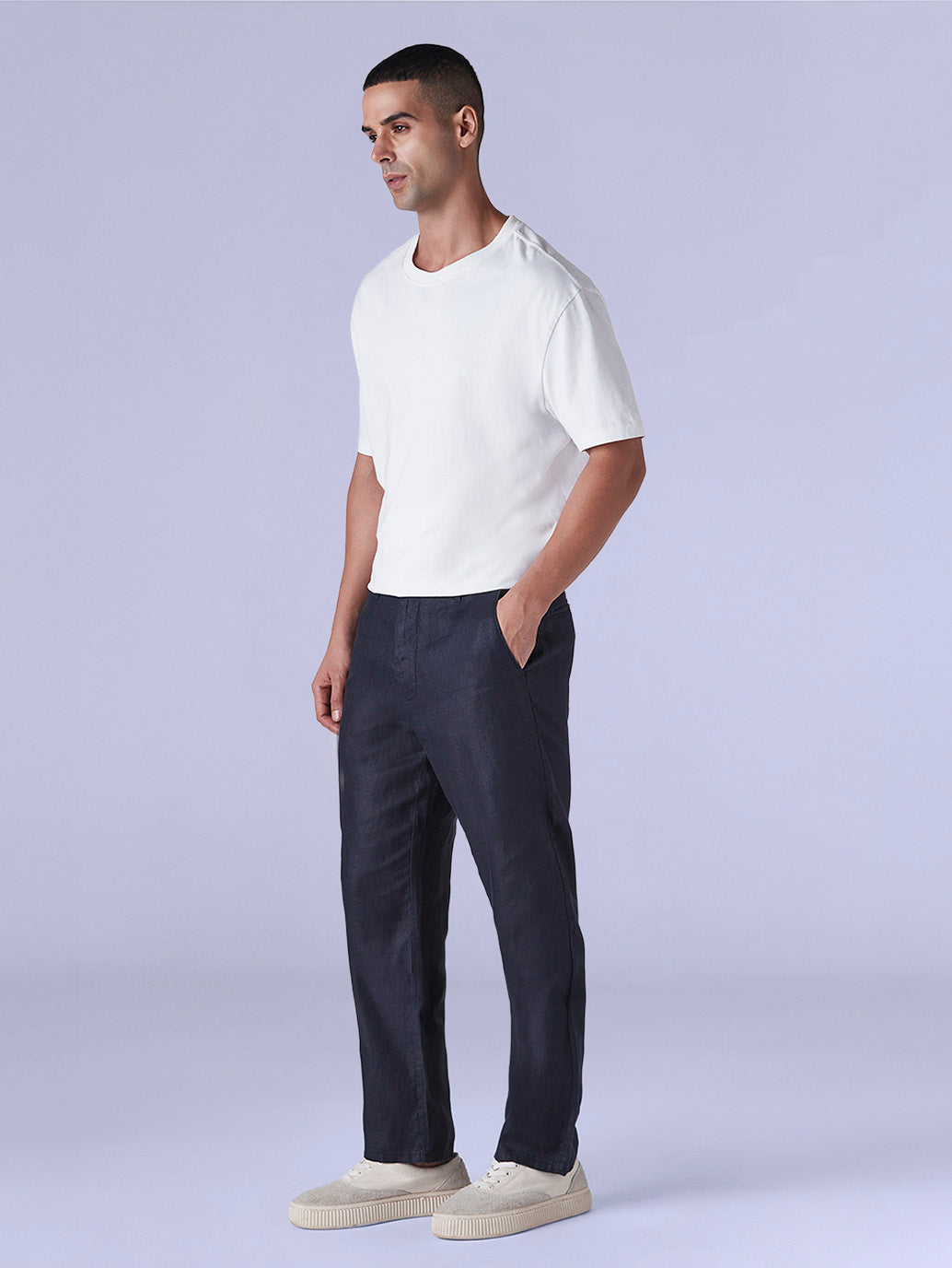 Men's Redloop Authentic Relaxed Fit Mid Rise Linen Chinos - a4ac4232-e216-4864-883e-f39d07e19c69 View