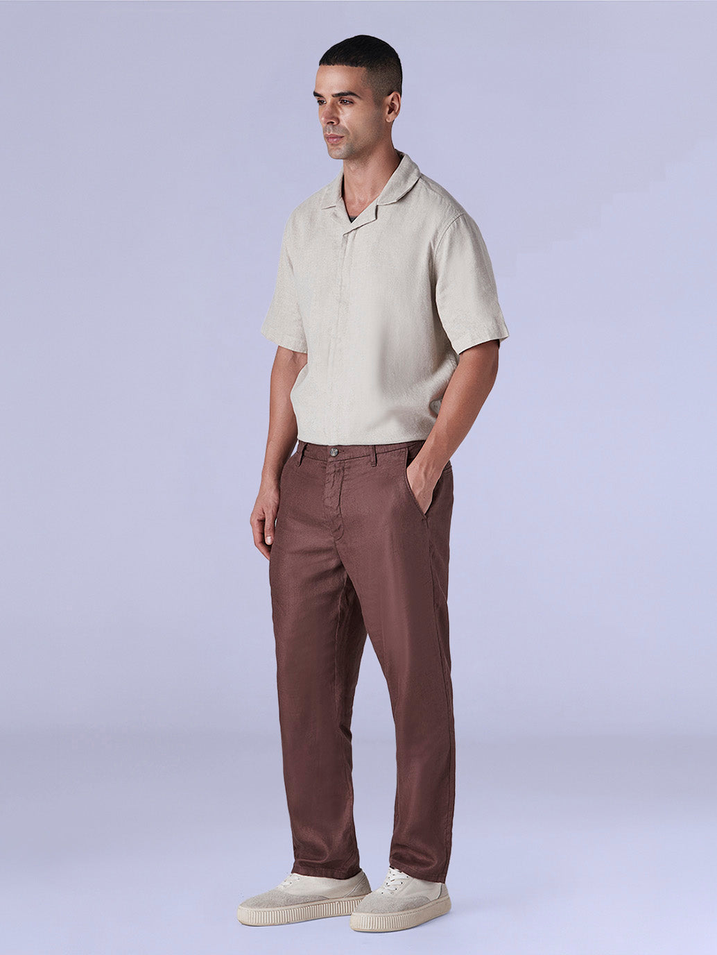 Men's Redloop Authentic Relaxed Fit Mid Rise Linen Chinos