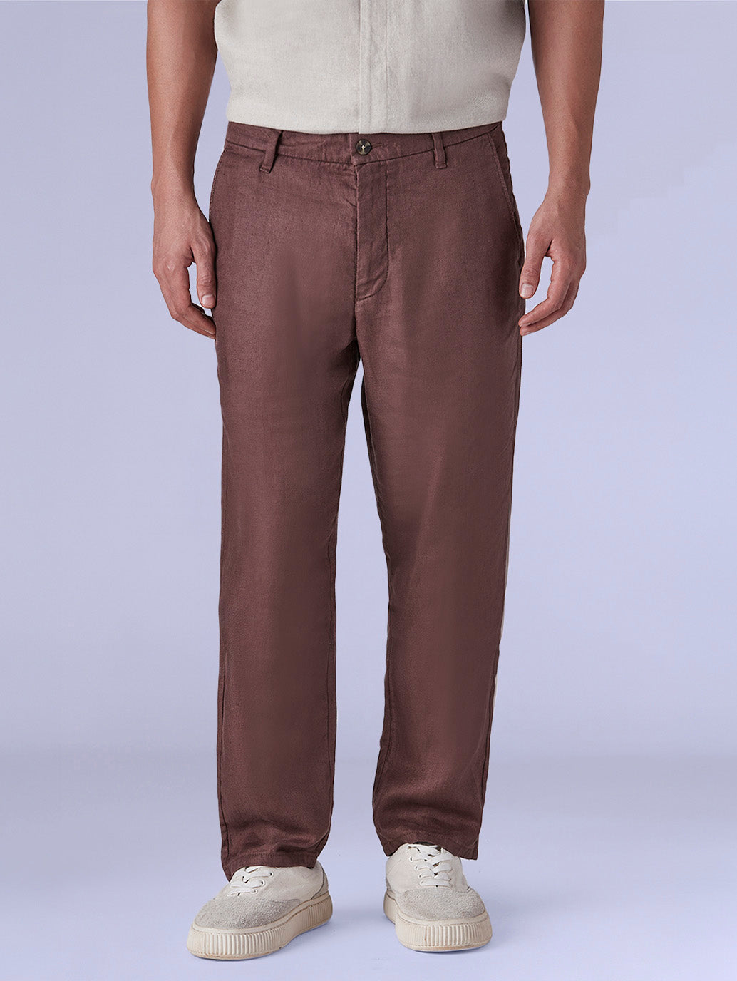 Men's Redloop Authentic Relaxed Fit Mid Rise Linen Chinos - 27a2333b-8c57-49f8-b7d7-376a67c6533a View
