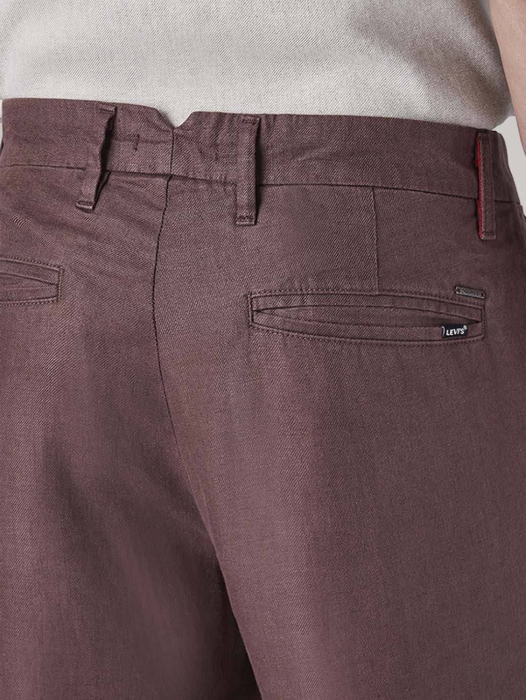 Men's Authentic Relaxed Fit Mid Rise Linen Chinos - Detail View