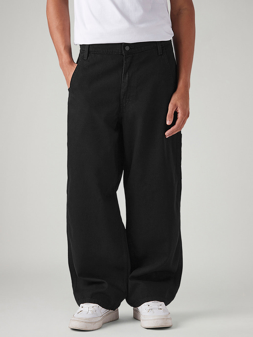 Men's Black Extra Baggy Loose Fit Mid Rise Jeans - baf95b28-6e59-4b66-a84e-ffc967fdf72b View