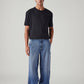 Men's Blue Extra Baggy Loose Fit Mid Rise Jeans - Front View