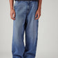 Men's Blue Extra Baggy Loose Fit Mid Rise Jeans - Front View