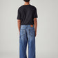 Men's Blue Extra Baggy Loose Fit Mid Rise Jeans - Back View