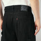 Men's Black Extra Baggy Fit Mid Rise Utility Jeans - Detail View