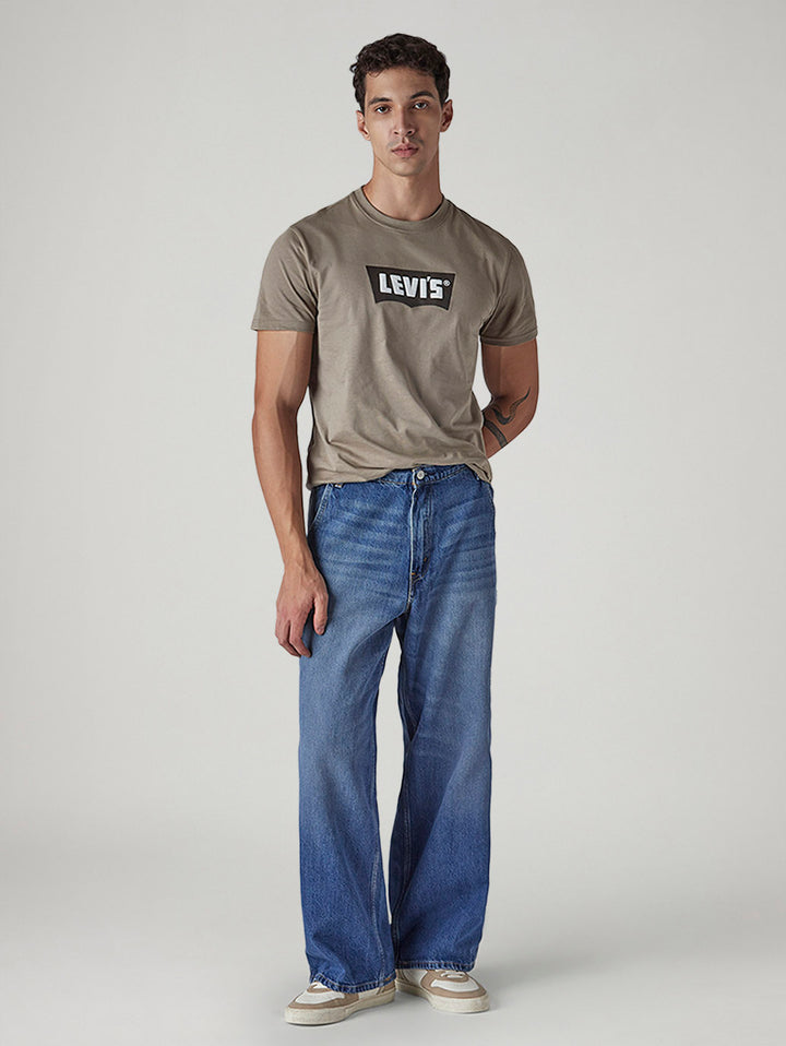 Men's Med Indigo Extra Baggy Fit Mid Rise Utility Jeans